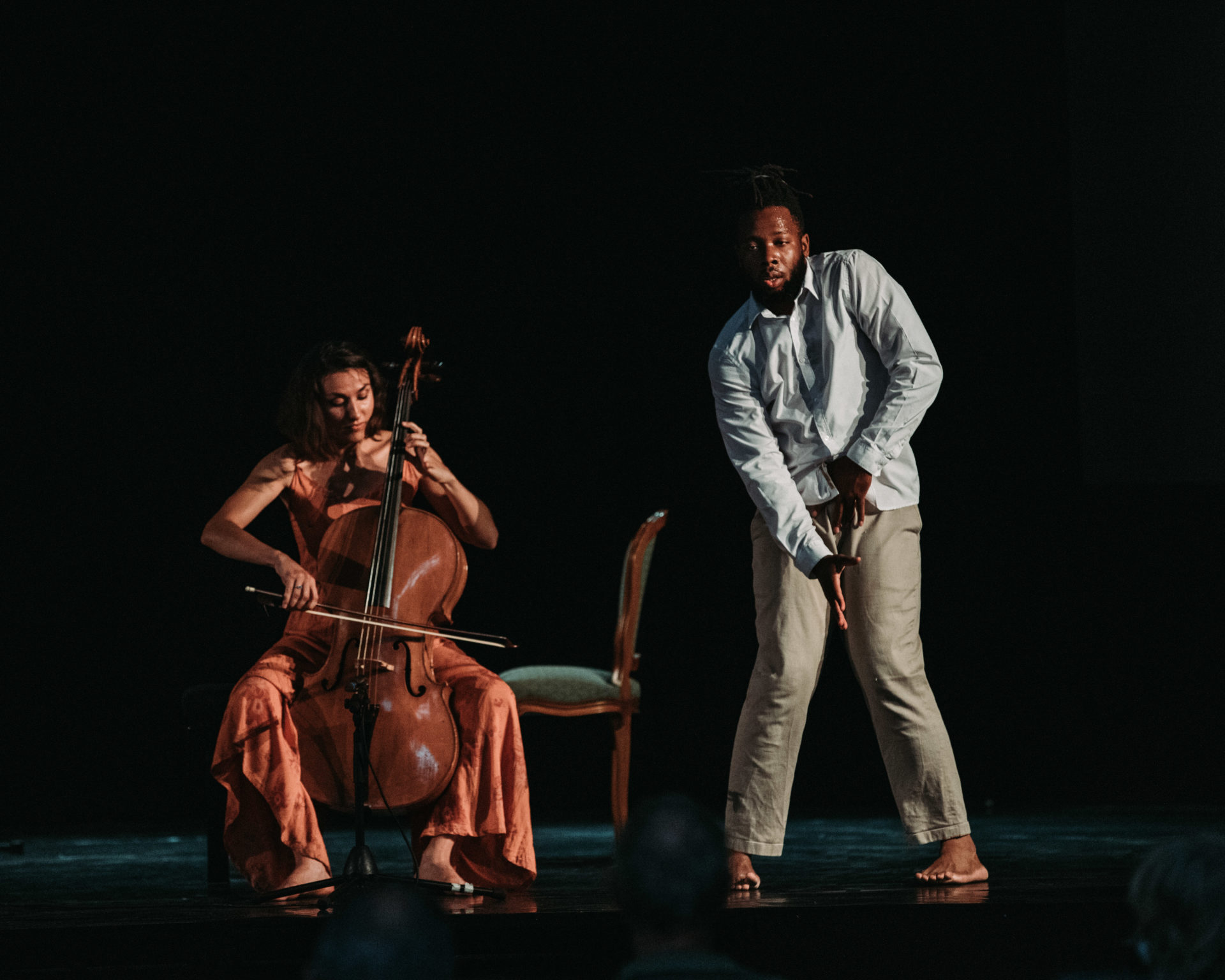 La violoncelliste et le danseur de Fugacités danse